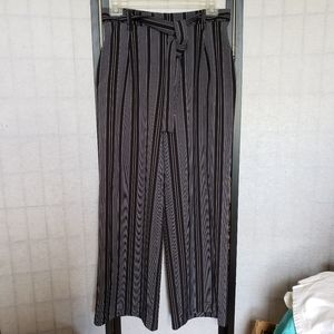 Adrienne Vittadini Women's  Wide-Leg Striped Trouser Pants